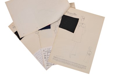 Lot 306 - Christian Dior by Marc Bohan couture fashion sketches, Autumn-Winter 1968-69