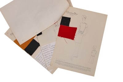 Lot 306 - Christian Dior by Marc Bohan couture fashion sketches, Autumn-Winter 1968-69