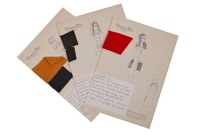 Lot 306 - Christian Dior by Marc Bohan couture fashion sketches, Autumn-Winter 1968-69