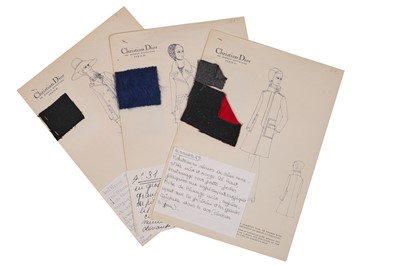 Lot 306 - Christian Dior by Marc Bohan couture fashion sketches, Autumn-Winter 1968-69