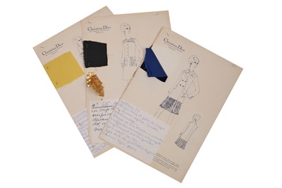 Lot 308 - Christian Dior by Marc Bohan couture fashion sketches, Autumn-Winter 1968-69