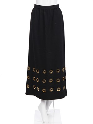 Lot 298 - A Pierre Cardin black wool crêpe maxi-skirt, circa 1970