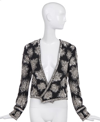 Lot 483 - A Christian Dior by John Galliano sequined black wool jacket, 2006-07