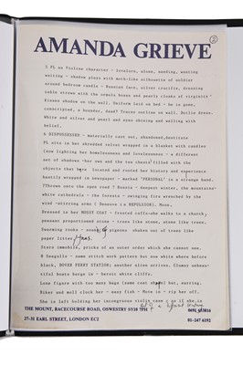 Lot 437 - Promotional Screenplay script for John Galliano's  'Princess Lucretia', Spring-Summer, 1994