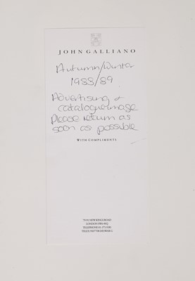 Lot 380 - Javier Vallhonrat for John Galliano gelatin silver prints, 'Hairclips', Autumn-Winter, 1988-89 press campaign