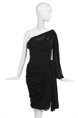 Lot 413 - A Givenchy couture black chiffon dress, 1980s