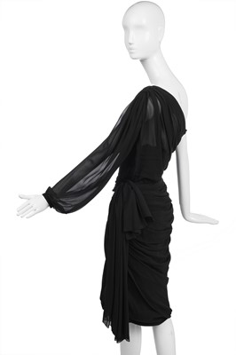 Lot 413 - A Givenchy couture black chiffon dress, 1980s