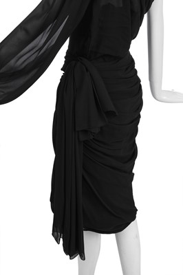 Lot 413 - A Givenchy couture black chiffon dress, 1980s