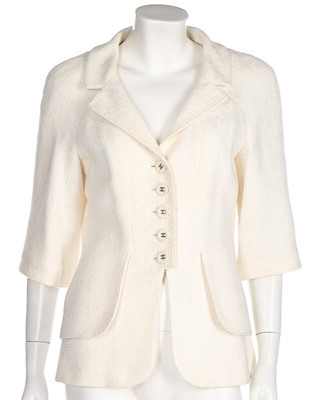 Lot 2 - A Chanel cream cotton jacket, 2007, labelled,...