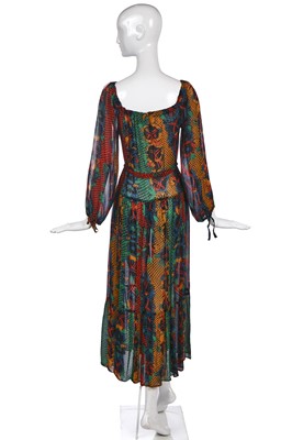 Lot 328 - An Ossie Clark/Celia Birtwell for Radley printed chiffon dress, 1970s