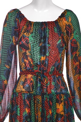 Lot 328 - An Ossie Clark/Celia Birtwell for Radley printed chiffon dress, 1970s