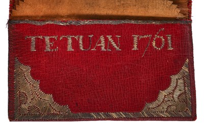 Lot 214 - An embroidered wallet for Edward Pakenham, Moroccan, 1761