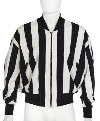 Lot 121 - A John Galliano striped cotton jersey jacket, 'Honcho Woman' collection, Spring-Summer,1991