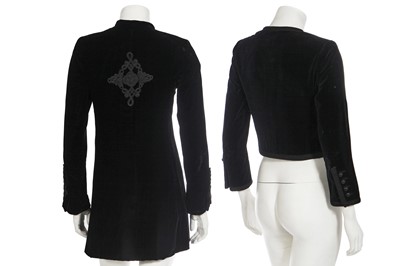 Lot 327 - An Yves Saint Laurent Chinese-inspired black velvet jacket, early 1970s