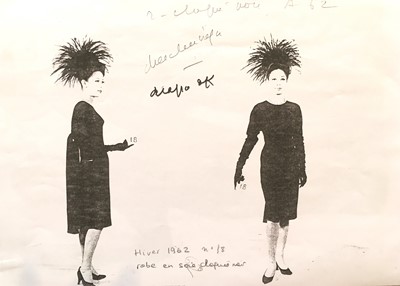 Lot 272 - A Balenciaga couture black cloqué silk dinner dress, Autumn-Winter 1962
