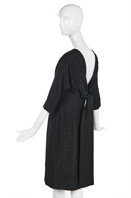 Lot 272 - A Balenciaga couture black cloqué silk dinner dress, Autumn-Winter 1962