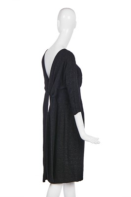 Lot 272 - A Balenciaga couture black cloqué silk dinner dress, Autumn-Winter 1962