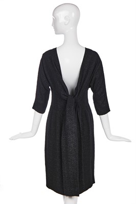 Lot 272 - A Balenciaga couture black cloqué silk dinner dress, Autumn-Winter 1962