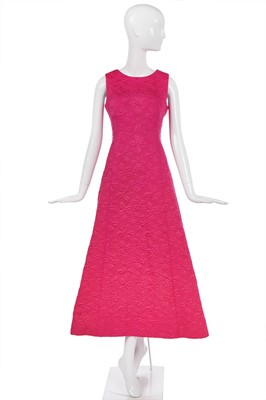 Lot 275 - A Balenciaga couture pink matelassé silk evening gown, Spring-Summer, 1967