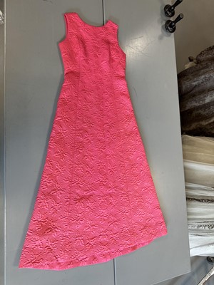 Lot 275 - A Balenciaga couture pink matelassé silk evening gown, Spring-Summer, 1967