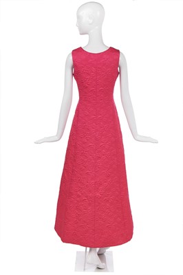 Lot 275 - A Balenciaga couture pink matelassé silk evening gown, Spring-Summer, 1967