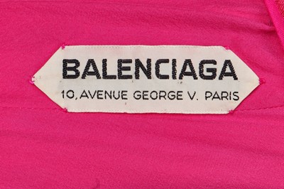 Lot 275 - A Balenciaga couture pink matelassé silk evening gown, Spring-Summer, 1967