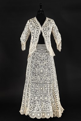 Lot 442 - A two-piece ensemble of Tenerife-work lace, circa 1910