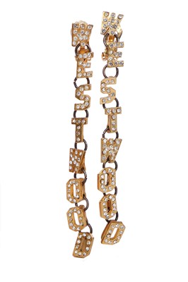 Lot 452 - A Vivienne Westwood choker and long clip-on earrings, 'Always on Camera' collection, autumn-winter 1992-93