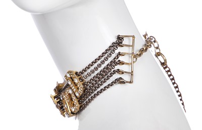 Lot 452 - A Vivienne Westwood choker and long clip-on earrings, 'Always on Camera' collection, autumn-winter 1992-93