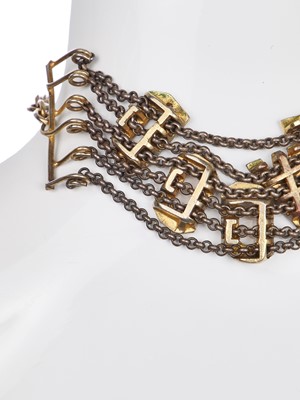 Lot 452 - A Vivienne Westwood choker and long clip-on earrings, 'Always on Camera' collection, autumn-winter 1992-93