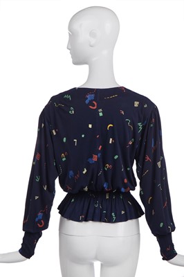 Lot 313 - A Radley/Celia Birtwell printed rayon-satin blouse, 1970s