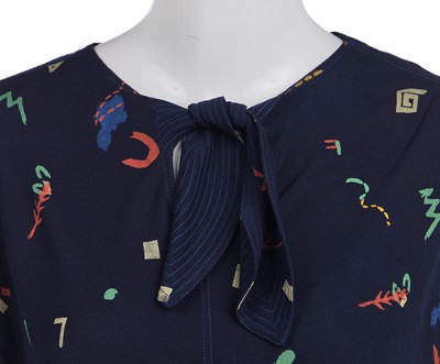 Lot 313 - A Radley/Celia Birtwell printed rayon-satin blouse, 1970s