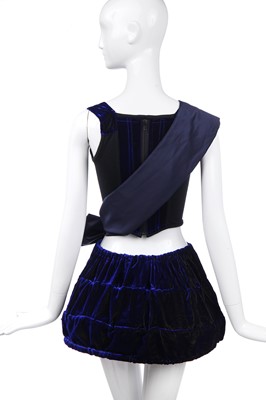 Lot 29 - A Vivienne Westwood shot-velvet micro Mini-Crini ensemble worn by Lila Moss, 'Harris Tweed' collection, Autumn-Winter, 1987-88