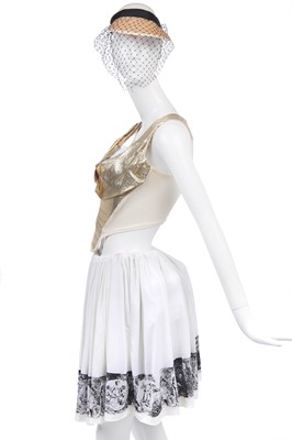 Lot 32 - A Vivienne Westwood complete gold and white ensemble, 'Britain Must Go Pagan', Spring-Summer, 1988