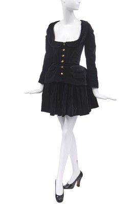 Lot 31 - A Vivienne Westwood complete black velvet ensemble, 'Time Machine', Autumn-Winter, 1988-89