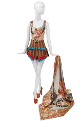 Lot 40 - A fine Vivienne Westwood Boucher-print complete corset ensemble, 'Portrait' collection, Autumn-Winter, 1990-91