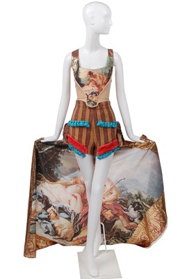 Lot 40 - A fine Vivienne Westwood Boucher-print complete corset ensemble, 'Portrait' collection, Autumn-Winter, 1990-91
