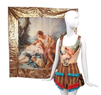 Lot 40 - A fine Vivienne Westwood Boucher-print complete corset ensemble, 'Portrait' collection, Autumn-Winter, 1990-91