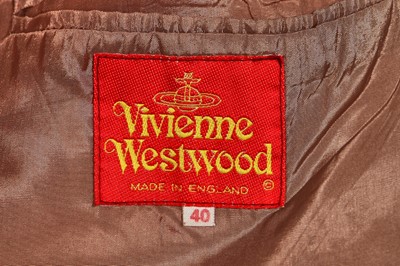 Lot 158 - A Vivienne Westwood men's scarlet satin trouser suit, 'Cut, Slash & Pull', Spring-Summer 1991