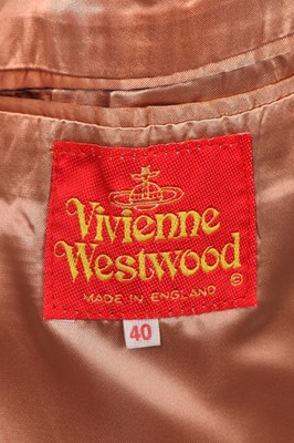 Lot 42 - A Vivienne Westwood men's black satin trouser suit, 'Cut, Slash & Pull', Spring-Summer, 1991