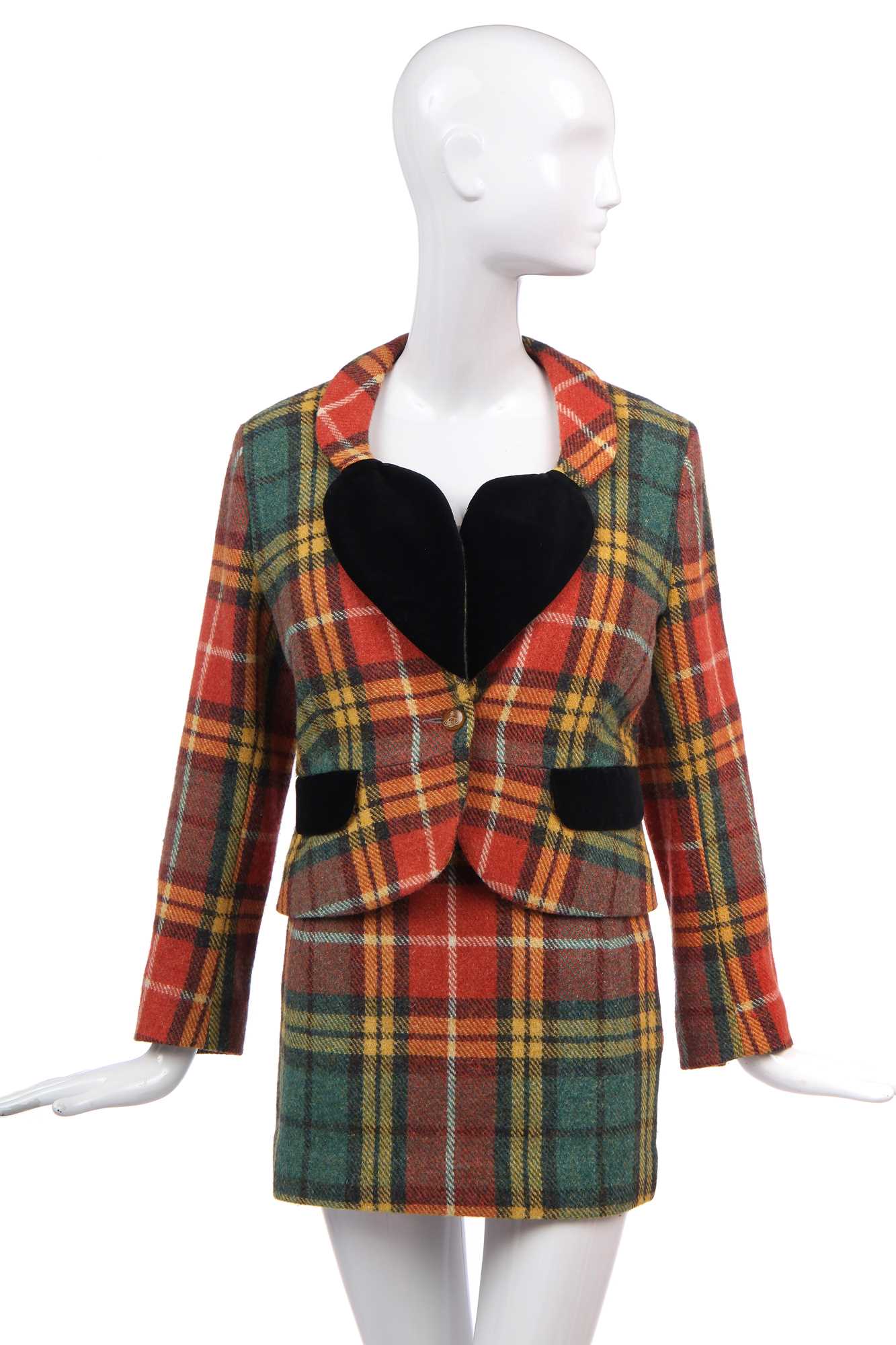 Lot 46 - A Vivienne Westwood  tartan 'Love Heart' suit, 'Dressing Up' collection, Autumn-Winter, 1991-92