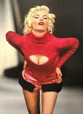 Lot 47 - A Vivienne Westwood corseted sweater and satin shorts, 'Dressing Up' collection, Autumn-Winter, 1991-92