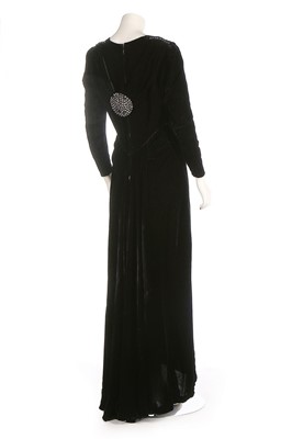 Lot 270 - Five mainly velvet evening gowns, 1930s,...