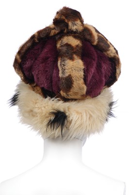Lot 52 - A Vivienne Westwood faux fur crown, probably a show-piece, 'Always on Camera' Autumn-Winter, 1992-93