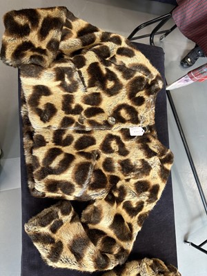 Lot 54 - A Vivienne Westwood faux leopard fur jacket and bag, 'Always on Camera' Autumn-Winter, 1992-93