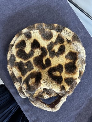 Lot 54 - A Vivienne Westwood faux leopard fur jacket and bag, 'Always on Camera' Autumn-Winter, 1992-93