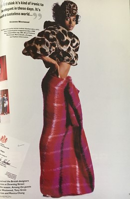 Lot 54 - A Vivienne Westwood faux leopard fur jacket and bag, 'Always on Camera' Autumn-Winter, 1992-93