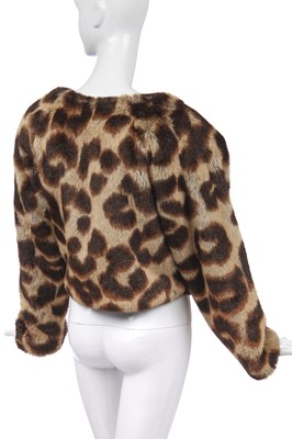 Lot 54 - A Vivienne Westwood faux leopard fur jacket and bag, 'Always on Camera' Autumn-Winter, 1992-93