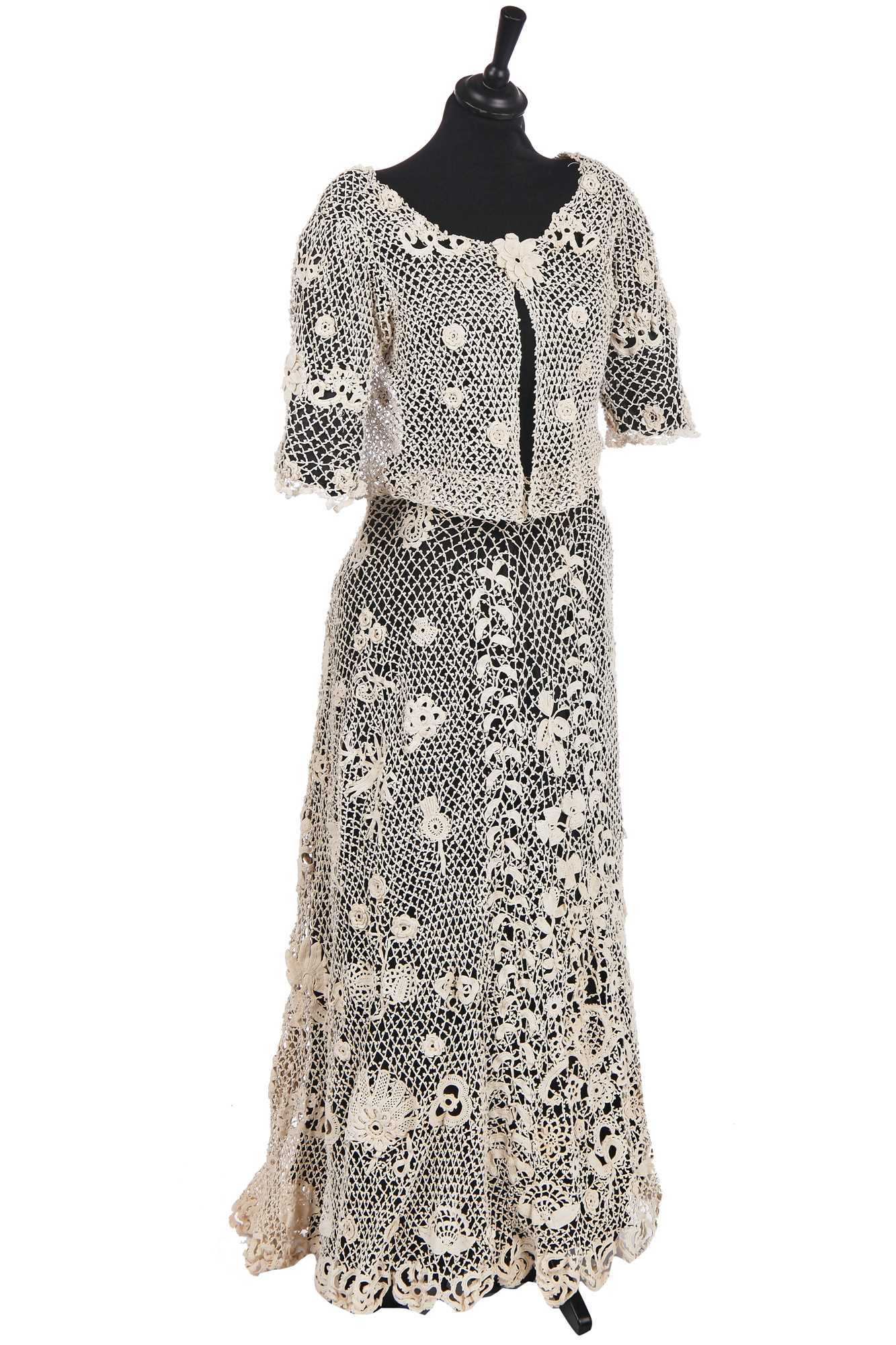 Lot 218 - A crochet two-piece ensemble, 1910s,