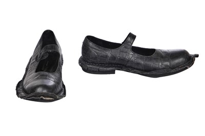 Lot 544 - Comme des Garçons black faux-crocodile shoes, 'Inside Decoration' collection, Autumn-Winter 2010-11